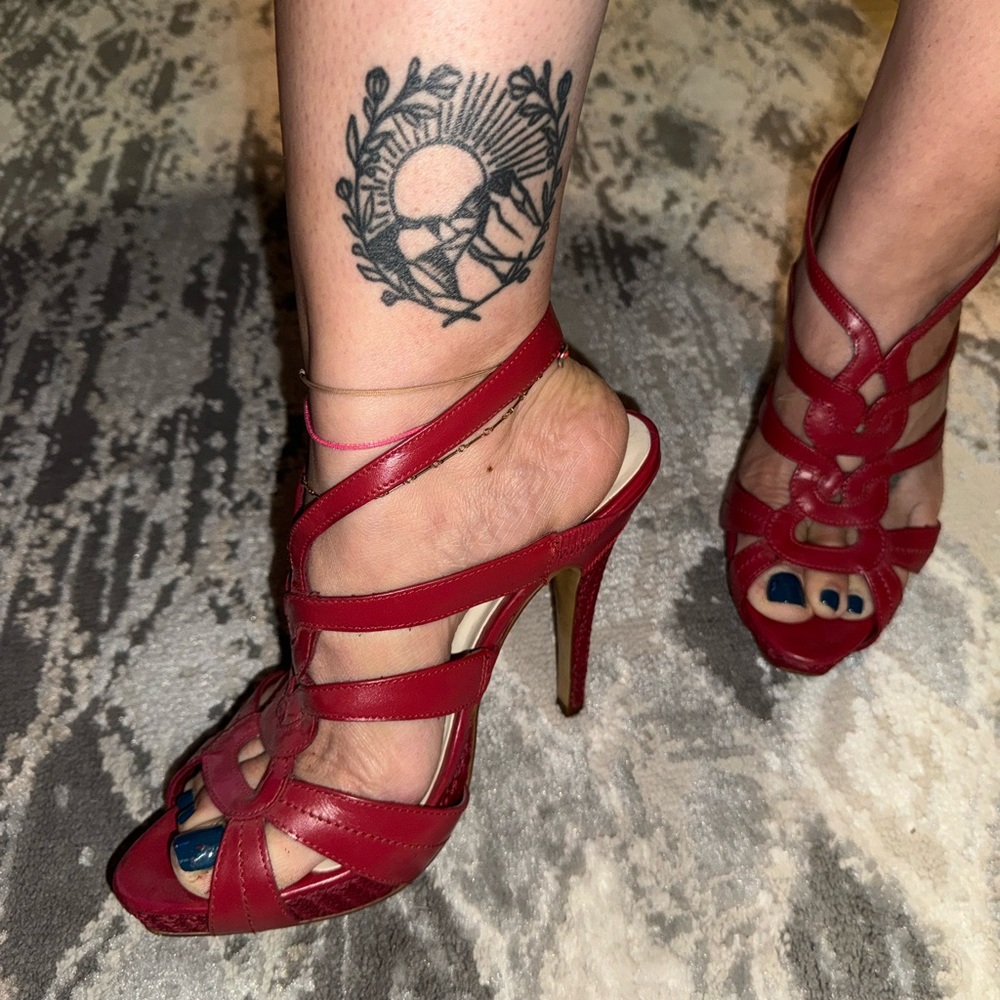 Andrea- Red Strappy heels